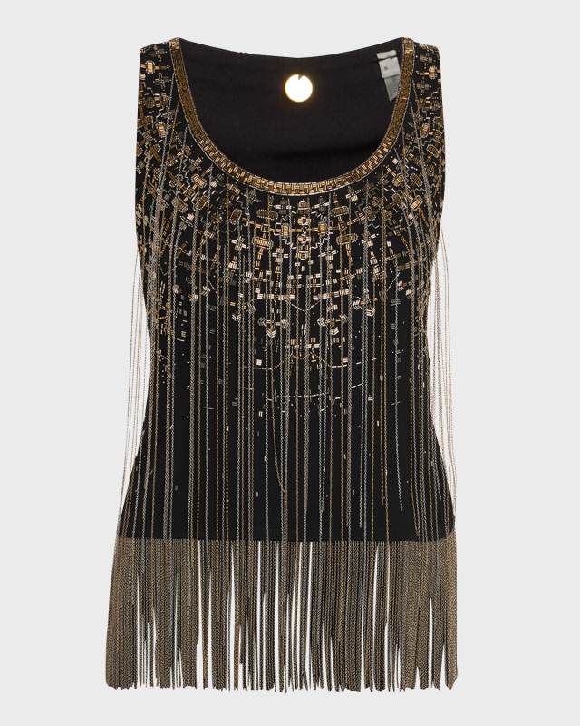 Lilit Chain Fringe Sleeveless Blous